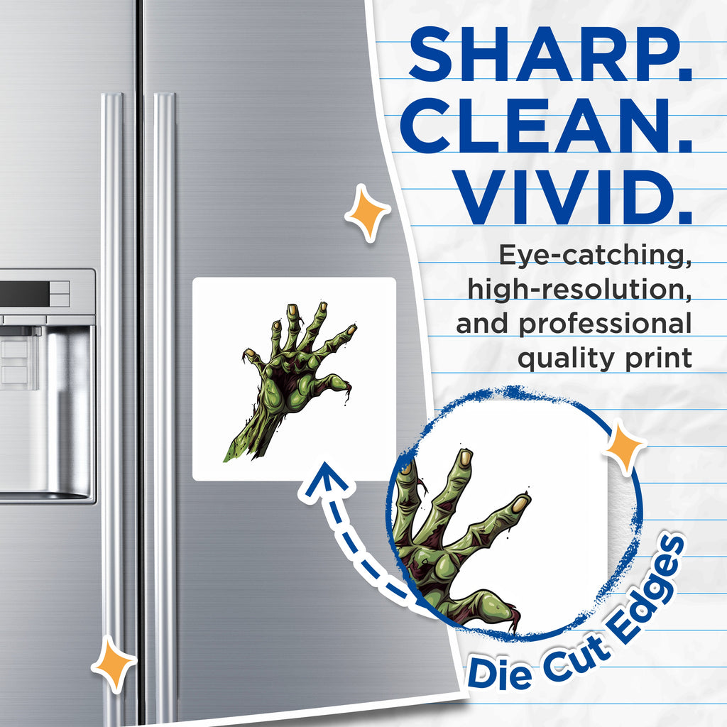 (2 Pack) Zombie Hand Magnets - Horror Decor - Halloween Spooky Undead Art - 5 Inches On Longest Side - Thick Durable Magnet - Made in USA - MAG37193