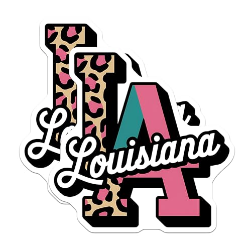 (2 Pack) Louisiana Magnets - Leopard Print - Cool State Magnet - Louisiana Themed - LA Letter Magnets - 5" On Longest Side - for Cars, Fridges, Toolboxes - Made in USA - MAG3904