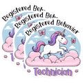 (3 Pack) Registered Behavior Technician Decals - Unicorn RBT - Therapist Sticker - 3 Inches On Longest Side - Easy Peel & Apply - Made in USA - 3MCS1947
