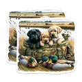(2 Pack) Labrador Puppies Magnets - Retriever Duck Hunting Dogs - Wildlife Art Marsh Scene - Mallard Ducks Decor - 5 Inches On Longest Side - Thick Durable Magnet - Made in USA - MAG19789