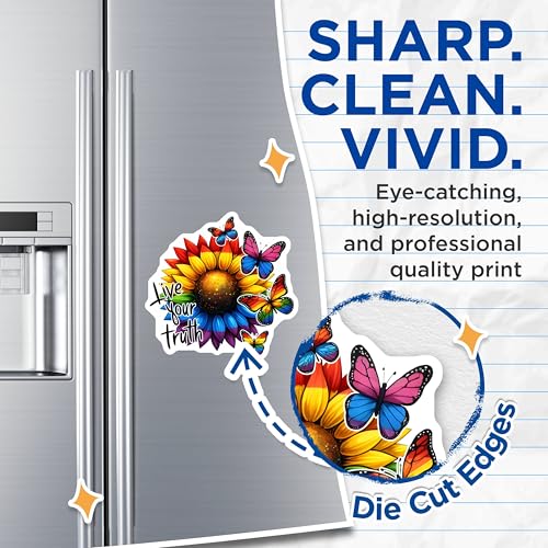 (2 Pack) Butterfly Pride Magnets - Inspirational Quote - Colorful Flower Design - 5" On Longest Side - for Cars, Fridges, Toolboxes - Made in USA - MAG8255
