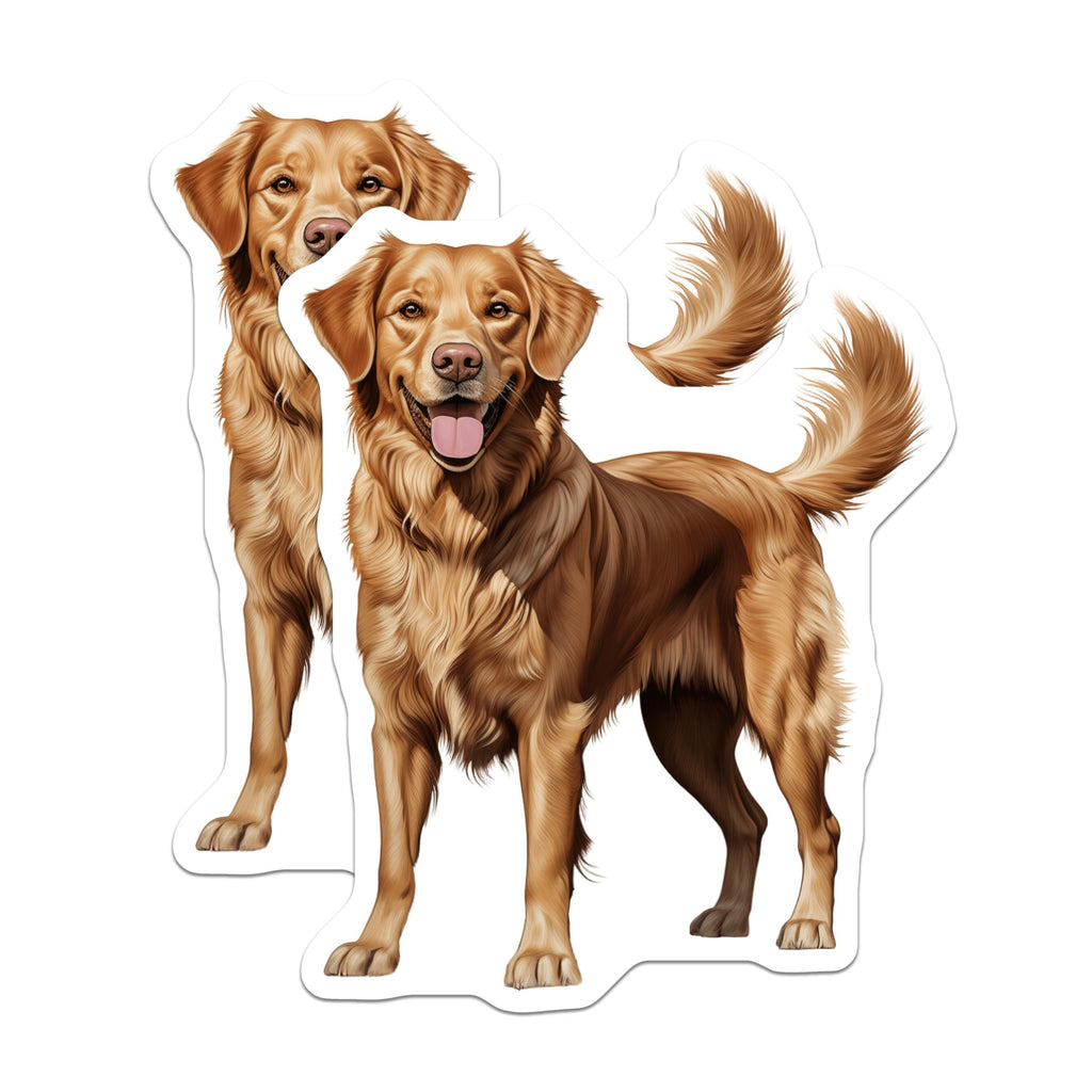 (2 Pack) Golden Retriever Magnets - Dog Lover Decor - Pet Parent Accessories - Animal Fridge Decor - 5 Inches On Longest Side - Thick Durable Magnet - Made in USA - MAG26668