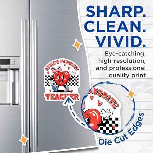 (2 Pack) Cupids Favorite Teacher Magnets - 5" On Longest Side - for Cars, Fridges, Toolboxes - Made in USA - MAG7647