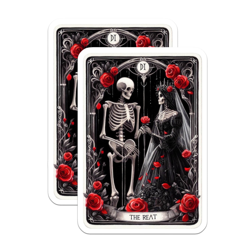 (2 Pack) Skeleton Couple Magnets - Gothic Romance Art - Eternal Love Decor - Undead Lovers Artwork - Macabre Wedding Art - 5 Inches On Longest Side - Thick Durable Magnet - Made in USA - MAG22946