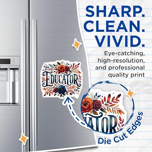 (2 Pack) Educator Floral Magnets - Teacher Appreciation - Classroom - Inspirational Magnets - 5" On Longest Side - for Cars, Fridges, Toolboxes - Made in USA - MAG4415
