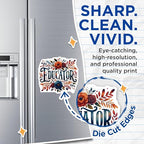 (2 Pack) Educator Floral Magnets - Teacher Appreciation - Classroom - Inspirational Magnets - 5" On Longest Side - for Cars, Fridges, Toolboxes - Made in USA - MAG4415