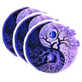 (3 Pack) Yin Yang Tree Decals - Balance Art Stickers - Celestial Laptop Decals - 3 Inches On Longest Side - Easy Peel & Apply - Made in USA - 3MCS2345