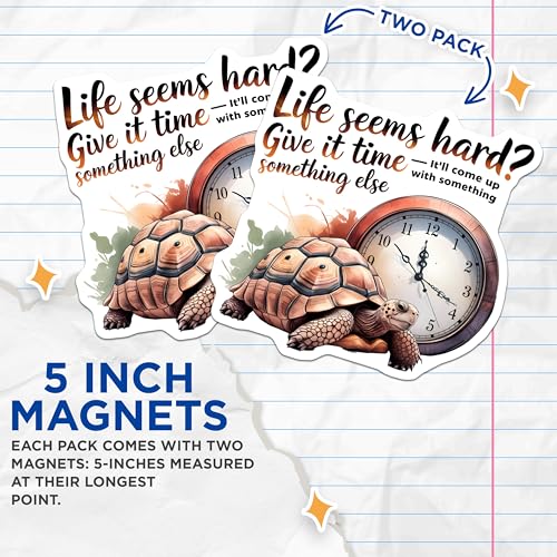 (2 Pack) Inspirational Quote Magnets Magnets - Life Advice Decor - 5" On Longest Side - Made in USA - Sticks to Refrigerators & Metal Surfaces - MAG8761