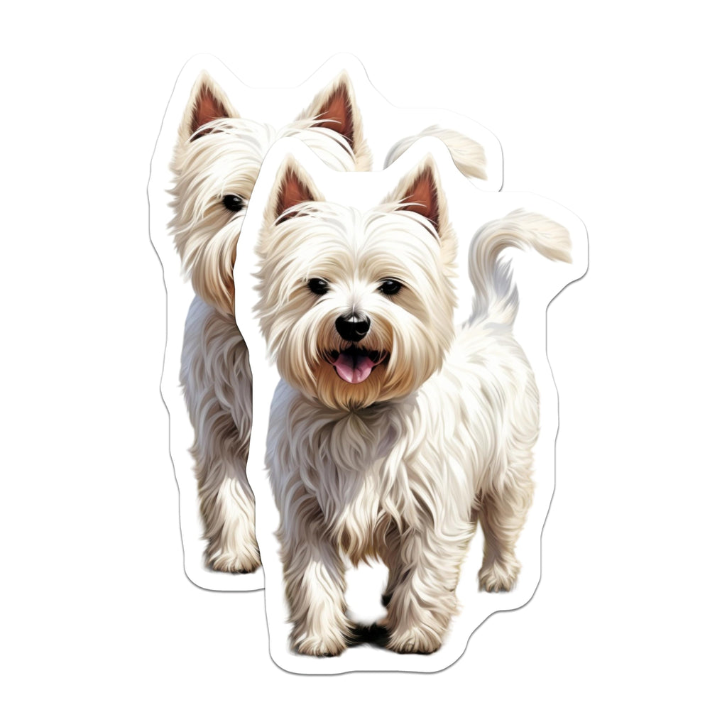 (2 Pack) Westie Magnets - West Highland Terrier Dog Lover - Cute Animal Pet Owner Decor - 5 Inches On Longest Side - Thick Durable Magnet - Made in USA - MAG28962