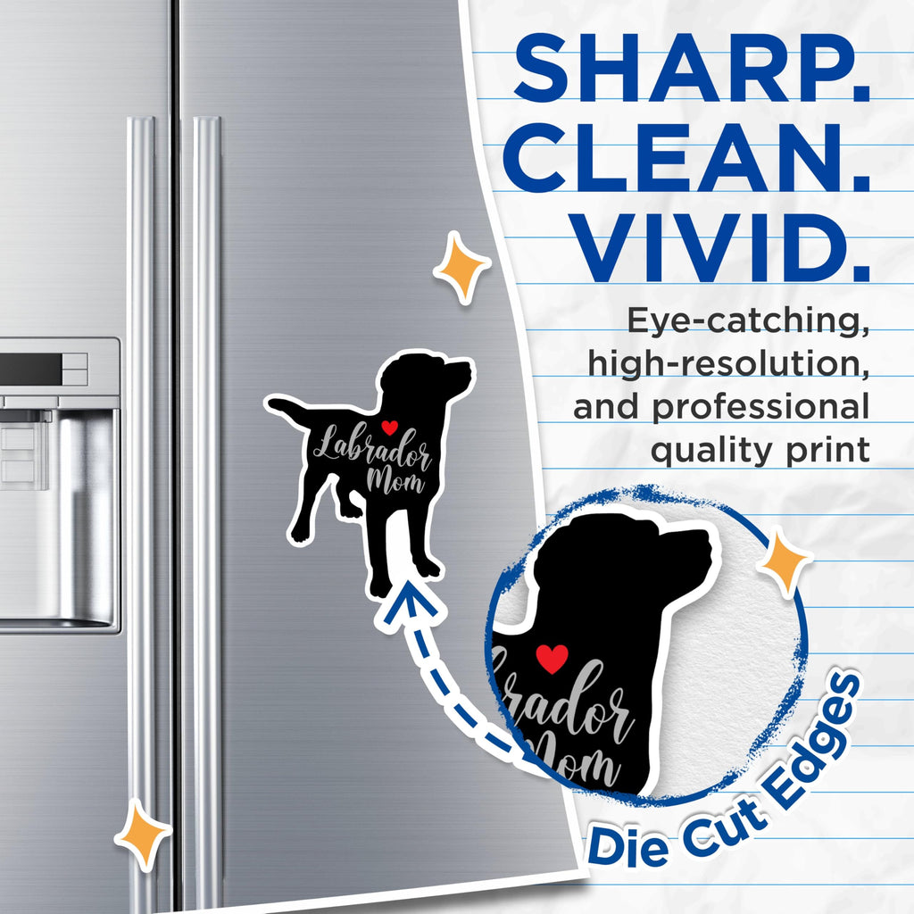 (2 Packs) Labrador Mom Magnets - Cute Dog Mom Labrador Dog Breed Magnets - 5 Inches On Longest Side - Premium Magnet - for Fridges, Toolboxes, Cars - Made in USA - MAG2493