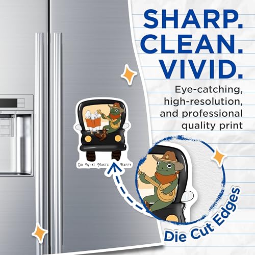 (2 Pack) Do What Makes You Happy Magnets - Funny Animal Magnets - Inspirational Magnet Decor - 5" On Longest Side - for Cars, Fridges, Toolboxes - Made in USA - MAG6670