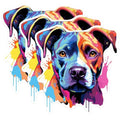 (3 Pack) Colorful Pitbull Decals - Dog Breed Art - Laptop Decal - 3 Inches On Longest Side - Easy Peel & Apply - Made in USA - 3MCS0629