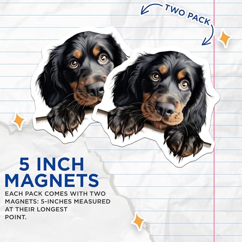 (2 Pack) Cute Dog Decor Magnet - 5" On Longest Side - Sticks to Smooth Flat Surfaces - Made in USA - MAG10183