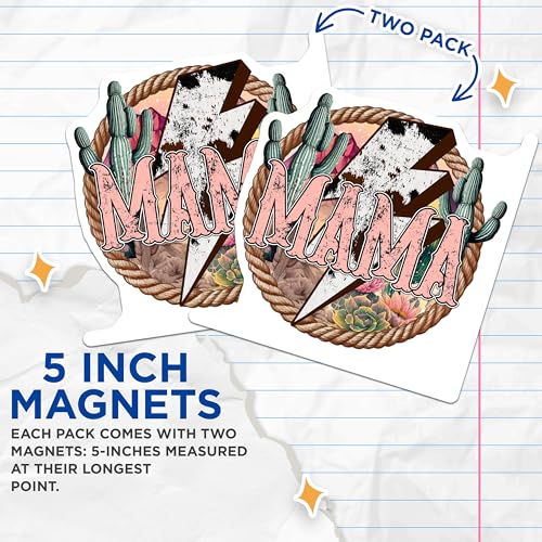 (2 Pack) Mama Magnets Magnets - Rustic Lightning Bolt Decor - 5" On Longest Side - Made in USA - Sticks to Refrigerators & Metal Surfaces - MAG8963