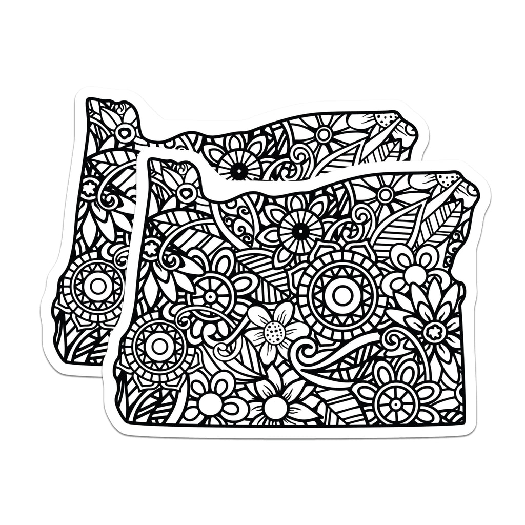 (2 Pack) Floral Mandala Magnets - Black and White Art - Decorative Refrigerator Magnets - 5" On Longest Side - Premium Magnet - for Cars, Refrigerators, Toolboxes, Lockers - Made in USA - MAG18294