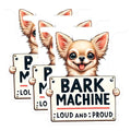 (3 Pack) Chihuahua Decals - Bark Machine Loud Proud - Dog Breed Stickers - 3 Inches On Longest Side - Easy Peel & Apply - Made in USA - 3MCS2509