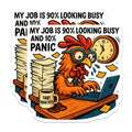 (2 Pack) Stressed Rooster Magnets - Office Humor Decor - Fake Productivity Work Meme - Funny Job Panic Magnet - 5 Inches On Longest Side - Thick Durable Magnet - Made in USA - MAG22266