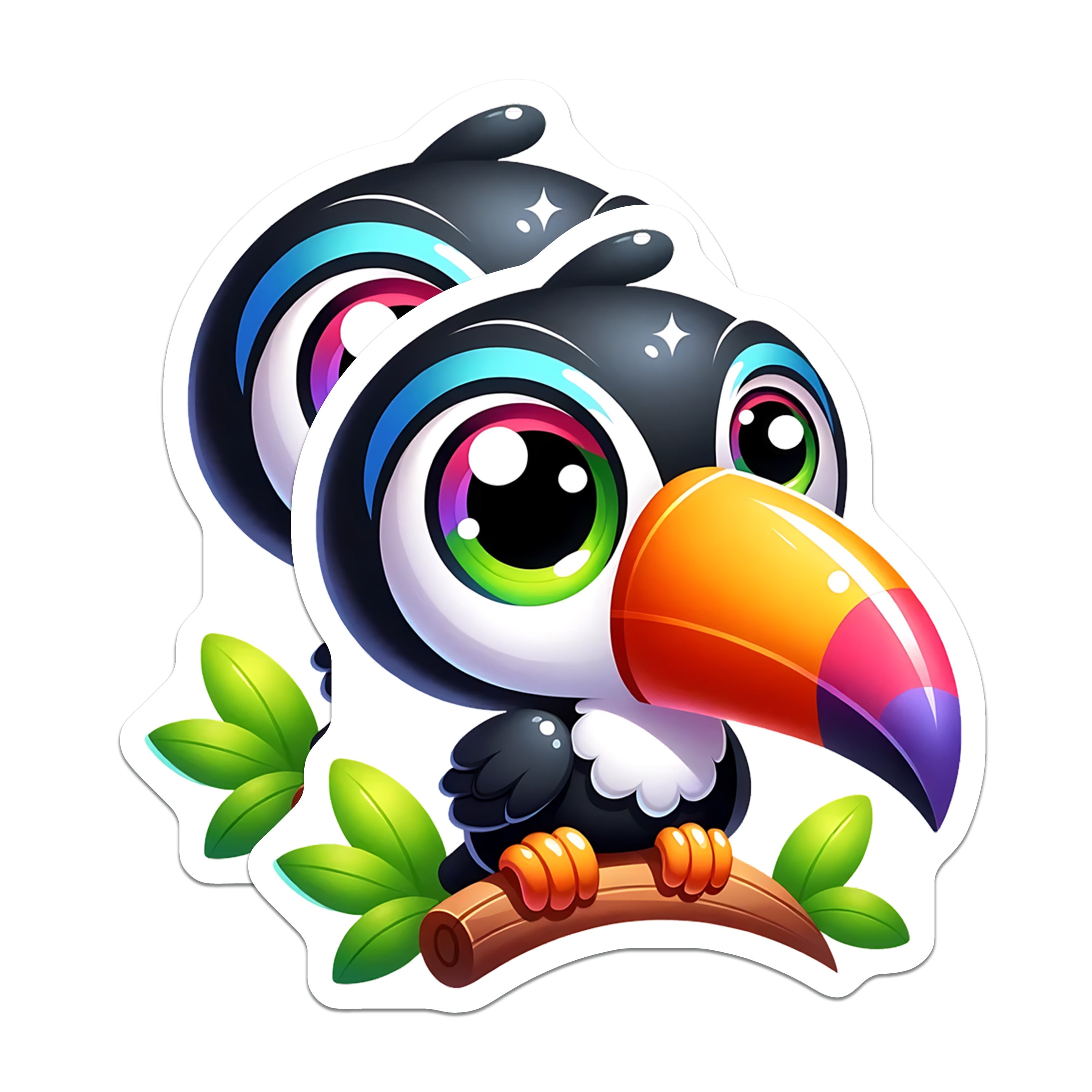 (2 Pack) Cute Toucan Magnets - Tropical Bird Decor - Kawaii Animal Refrigerator Art - Vibrant Kitchen Organizer - 5 Inches On Longest Side - Thick Durable Magnet - Made in USA - MAG39257