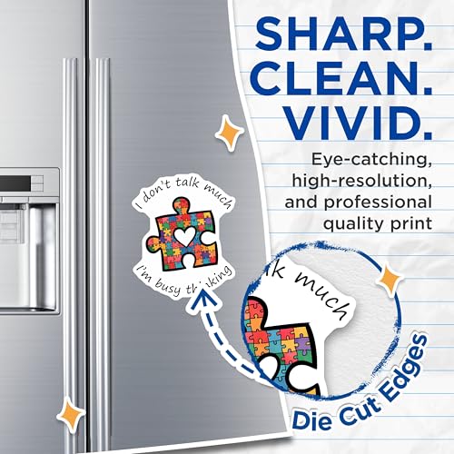 (2 Pack) Puzzle Piece Magnets Magnets - Inspirational Quote - Autism Awareness Decoration - 5" On Longest Side - Made in USA - Sticks to Refrigerators & Metal Surfaces - MAG8426