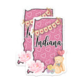 (2 Pack) Indiana State Magnets - Valentine Hearts - Teddy Bear Balloons Souvenir - 5" On Longest Side - Premium Magnet - for Cars, Refrigerators, Toolboxes, Lockers - Made in USA - MAG18311