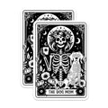 (2 Pack) Dog Mom Magnets - Skeleton Dog Lover - Floral Skull Art - Gothic Pet Parent - Celestial Night Scene - Unique Decor - 5 Inches On Longest Side - Thick Durable Magnet - Made in USA - MAG23508