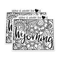 (2 Pack) Wyoming Magnets Magnets - Home is Where The Heart is - State Pride - 5" On Longest Side - Made in USA - Sticks to Refrigerators & Metal Surfaces - MAG9102