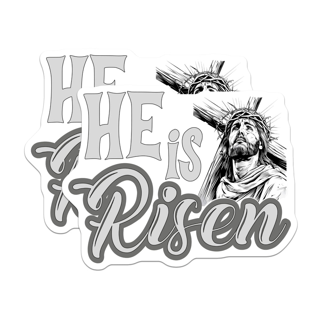 (2 Pack) He is Risen Magnets - Jesus Christ Art - Easter Religious Decoration - 5" On Longest Side - Premium Magnet - for Cars, Refrigerators, Toolboxes, Lockers - Made in USA - MAG16548