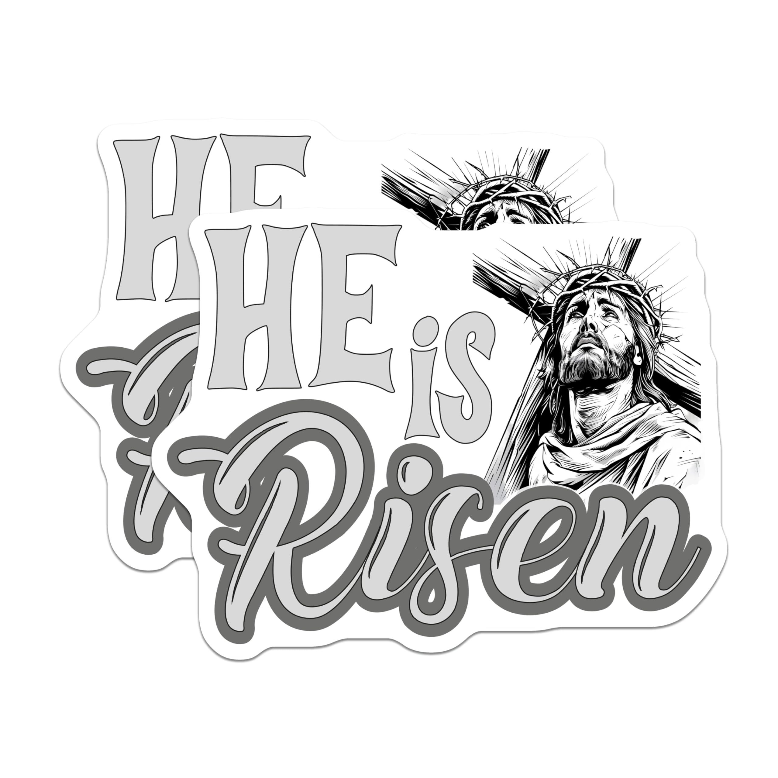 (2 Pack) He is Risen Magnets - Jesus Christ Art - Easter Religious Decoration - 5" On Longest Side - Premium Magnet - for Cars, Refrigerators, Toolboxes, Lockers - Made in USA - MAG16548