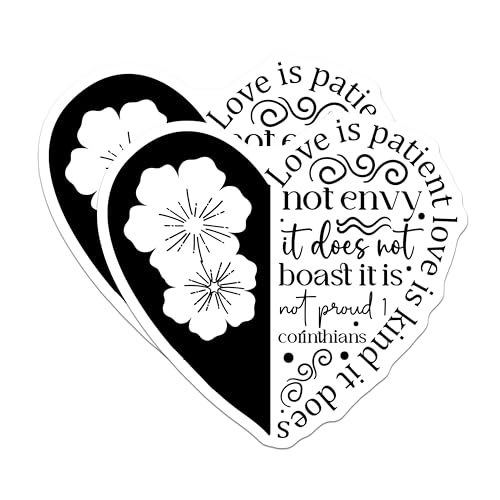 (2 Pack) Inspirational Bible Verse Magnets - Love is Patient Love is Kind - Heart Shaped Scripture Magnets - 5" On Longest Side - for Cars, Fridges, Toolboxes - Made in USA - MAG3844