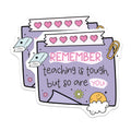 (2 Pack) Remember Teaching is Tough Stickers - Teacher Appreciation - Reflective Inspirational - 5" On Longest Side - Sticks to Smooth Flat Surfaces - Made in USA - BMCS4437