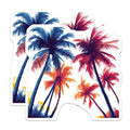 (2 Pack) Vaporwave Palm Tree Magnets - Retro Tropical Decor - Aesthetic Fridge Locker Magnets - 5 Inches On Longest Side - Thick Durable Magnet - Made in USA - MAG25775