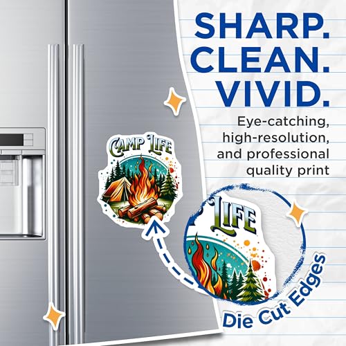 (2 Pack) Camp Life Magnets - Camping Adventure - Outdoor Enthusiast Decor - Campfire Art Magnets for RVs or Coolers - 5" On Longest Side - for Cars, Fridges, Toolboxes - Made in USA - MAG7130