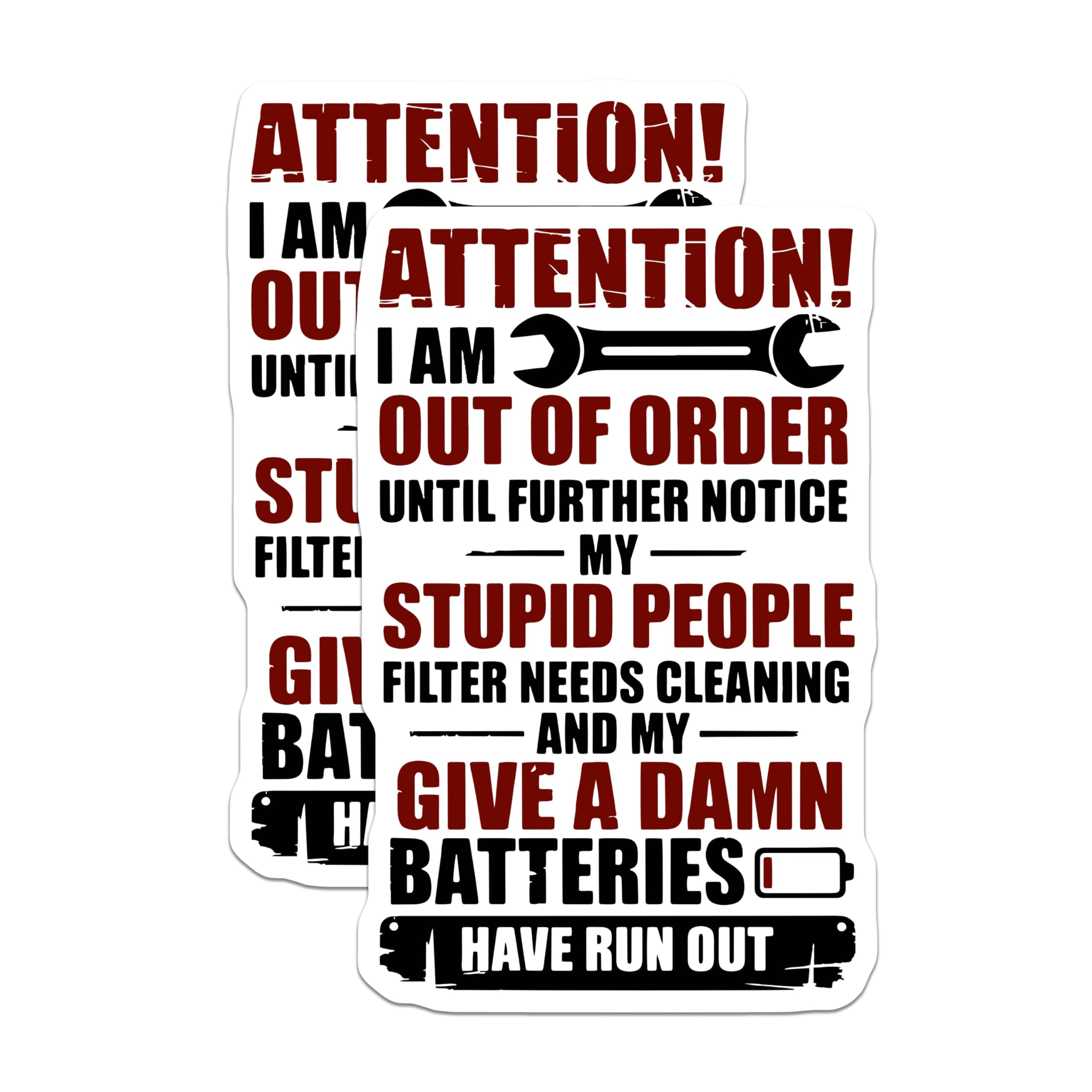 (2 Pack) Out of Order Magnets - Sarcastic Attention Magnet - Funny Workplace Decor - 5" On Longest Side - Premium Magnet - for Cars, Refrigerators, Toolboxes, Lockers - Made in USA - MAG15394
