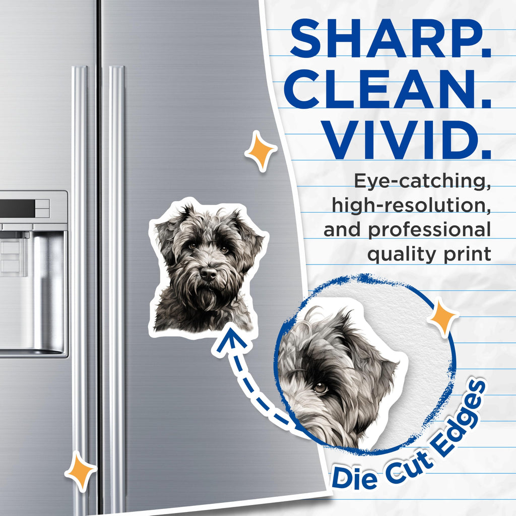 (2 Pack) Schnauzer Dog Magnets - Realistic Pet Portrait Fridge Magnets - Dog Lover Decor - 5 Inches On Longest Side - Thick Durable Magnet - Made in USA - MAG25780