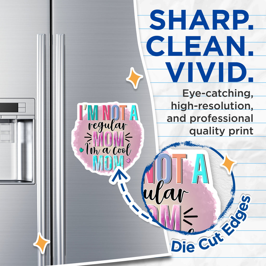 (2 Pack) Cool Mom Magnets - Funny Mother Quote - Refrigerator Locker Accent Decor - 5 Inches On Longest Side - Thick Durable Magnet - Made in USA - MAG36287
