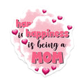 (2 Pack) Happiness is Being a Mom Magnets - Mother's Day Decor - Mom Appreciation - 5" On Longest Side - for Cars, Fridges, Toolboxes - Made in USA - MAG8192