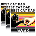 (3 Pack) Cat Dad Decals - Best Cat Dad Ever - Feline Lover Stickers - 3 Inches On Longest Side - Easy Peel & Apply - Made in USA - 3MCS6234