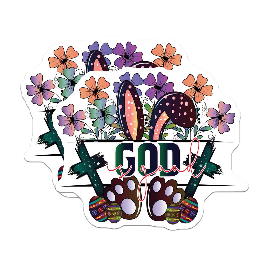 (2 Pack) God Squad Magnets - Easter Bunny Paws Cross - Christian Spring Decor - 5 Inches On Longest Side - Thick Durable Magnet - Made in USA - MAG19505