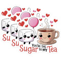 (3 Pack) Sugar Tea Decals - Kawaii Food - Cute Laptop Decals - 3 Inches On Longest Side - Easy Peel & Apply - Made in USA - 3MCS4097