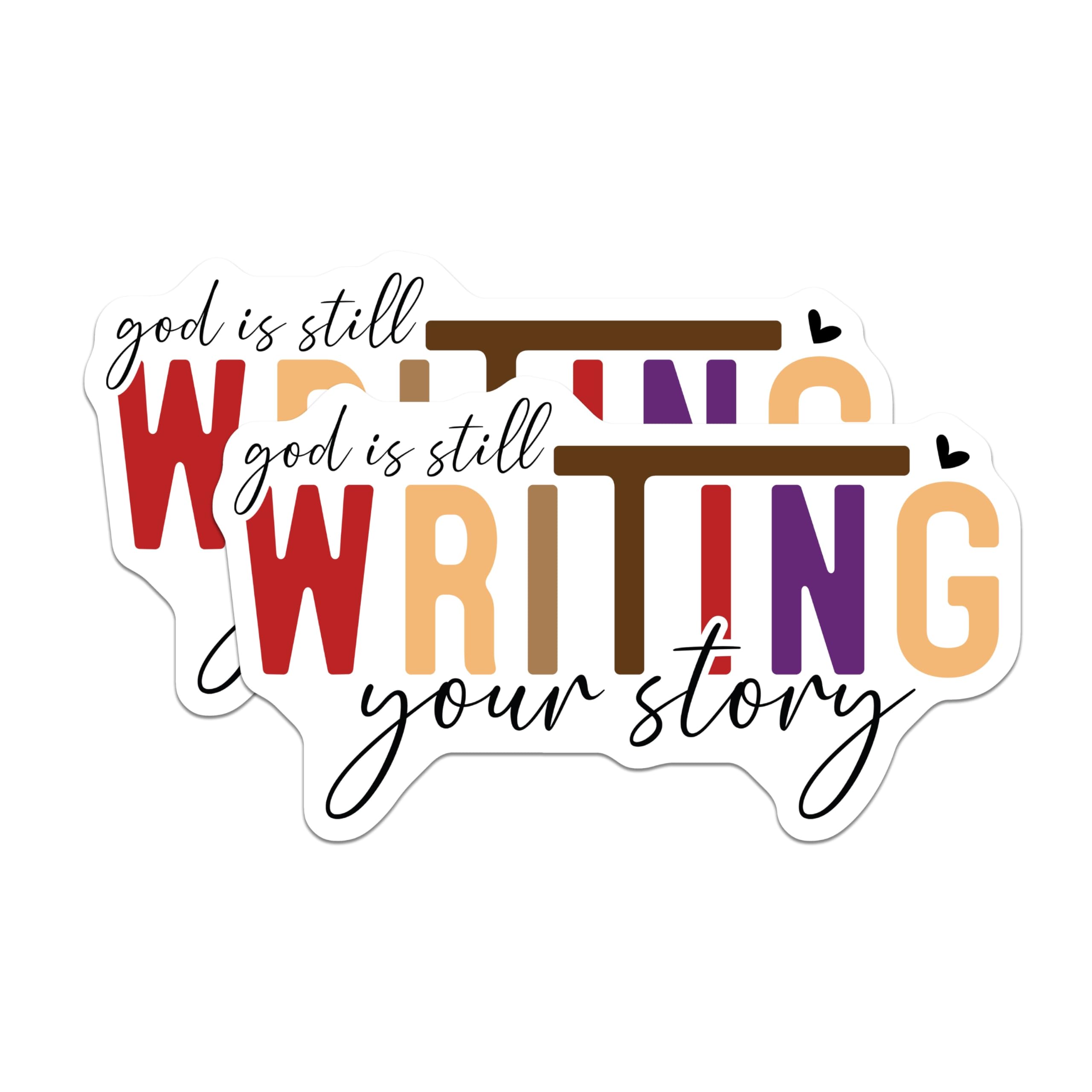 (2 Pack) God is Still Writing Your Story Magnets - Christian Inspirational Decor - Faith Based Affirmation for Her - 5 Inches On Longest Side - Thick Durable Magnet - Made in USA - MAG25719