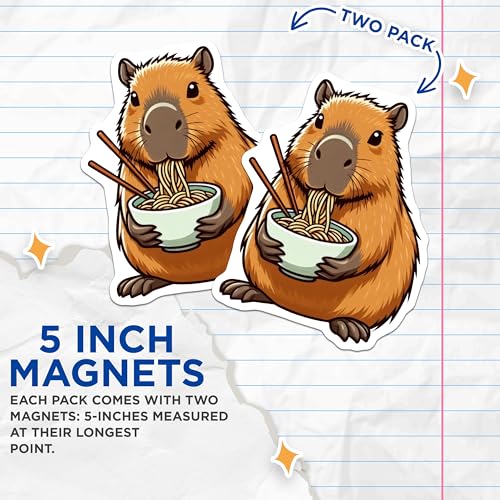 (2 Pack) Cute Animal Magnet - Kitchen Decor - 5" On Longest Side - Sticks to Smooth Flat Surfaces - Made in USA - MAG9901