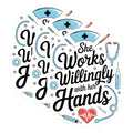 (3 Pack) Nurse Decals - She Works Willingly - Medical Professional Stickers - 3 Inches On Longest Side - Easy Peel & Apply - Made in USA - 3MCS6024