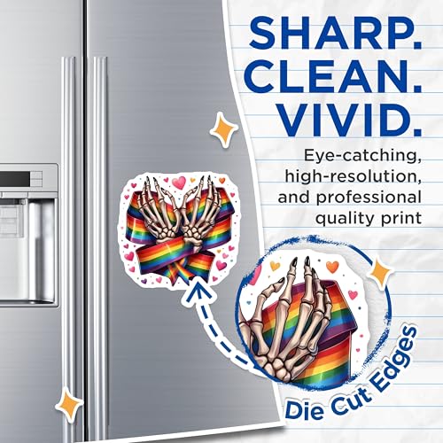 (2 Pack) Skeleton Hands Rainbow Pride Magnets - LGBTQ+ Decor - Love Wins Magnets - Skeleton Art Pride Magnets - 5" On Longest Side - for Cars, Fridges, Toolboxes - Made in USA - MAG6712