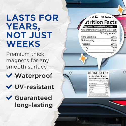 (2 Pack) Funny Nutrition Facts Magnet - Hard Working Multitasking Passion Caring - 5" On Longest Side - Sticks to Smooth Flat Surfaces - Made in USA - MAG10171