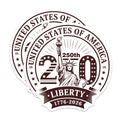 (2 Pack) 250th Anniversary US Magnets - Patriotic Liberty - American History Commemorative 1776-5 Inches On Longest Side - Thick Durable Magnet - Made in USA - MAG36562
