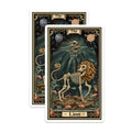 (2 Pack) Tarot Card Stickers - Lion Tarot Stickers - Skeleton Lion Stickers - Mystical Stickers - Tarot Art Stickers - 5" On Longest Side - Sticks to Smooth Flat Surfaces - Made in USA - BMCS3697
