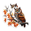 (2 Pack) Faux Embroidered Owl Magnets - Autumn Forest Branch Decor - Nature Inspired Home Accent - 5 Inches On Longest Side - Thick Durable Magnet - Made in USA - MAG36508