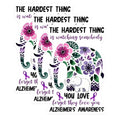(3 Pack) Alzheimer's Awareness Decals - Elephant Decal - Floral Decal - 3 Inches On Longest Side - Easy Peel & Apply - Made in USA - 3MCS8543