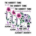 (3 Pack) Alzheimer's Awareness Decals - Elephant Decal - Floral Decal - 3 Inches On Longest Side - Easy Peel & Apply - Made in USA - 3MCS8543
