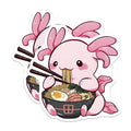 (2 Pack) Cute Axolotl Ramen Stickers - Kawaii Animal - Adorable Food - Fun Decor - 5" On Longest Side - Sticks to Smooth Flat Surfaces - Made in USA - BMCS7775